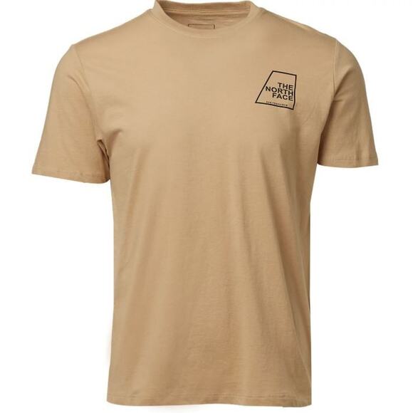 North Face Men's Short Sleeve Crew Logomarks T-Shirt in Khaki Stone 2XL MSRP $30 - Picture 1 of 8